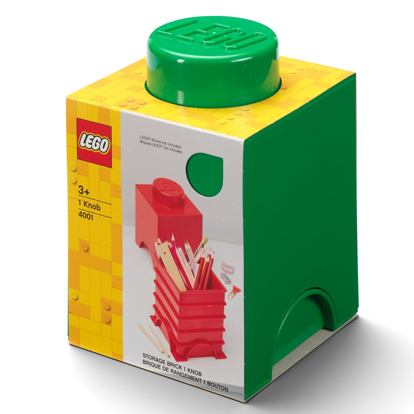 Lego storage brick - green singles