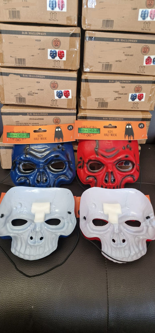 6 half masks (3 of each colour)